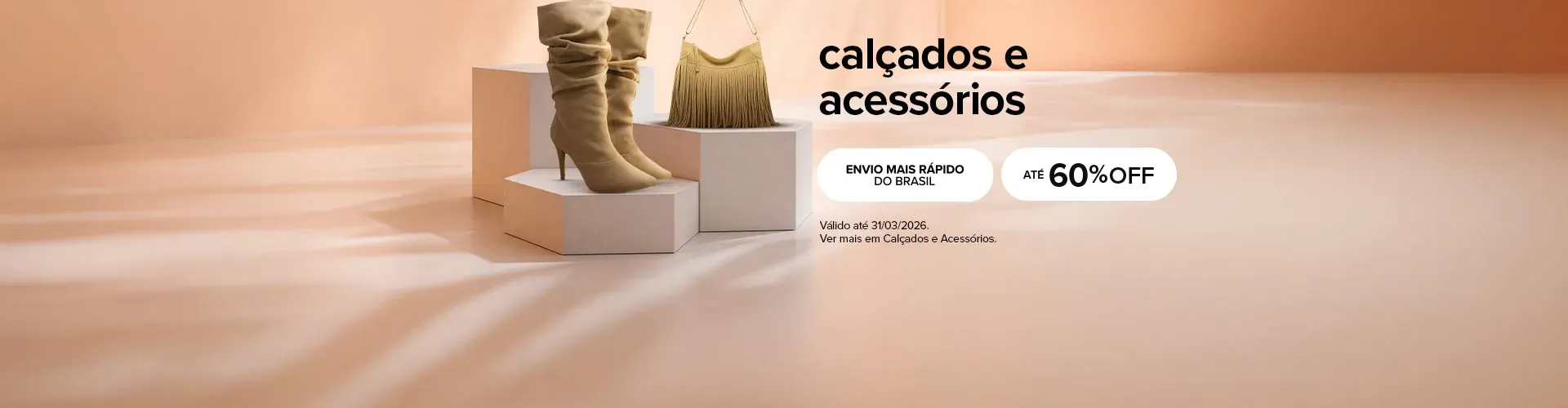 Calçados e acessórios. Envio mais rápido do Brasil. Até 60% OFF. Consulte os termos e condições.